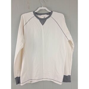 Horn Legend Long Sleeve Raglan Crewneck Shirt Mens M Supima Stretch Luxury Cream